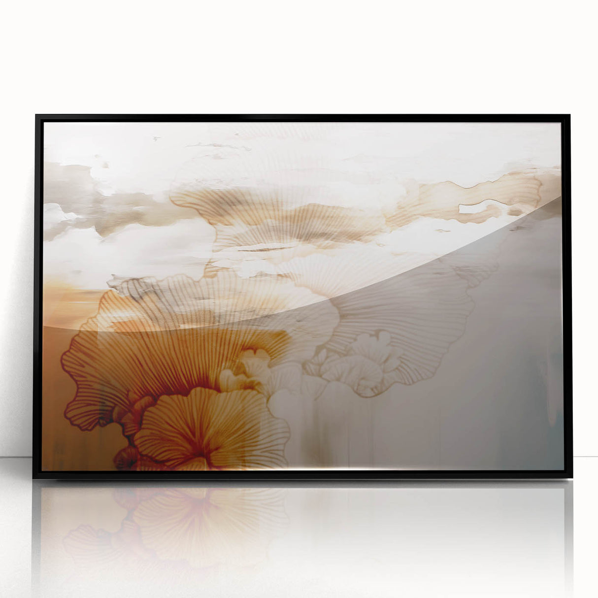 Vibrant abstract wall art canvas print showcasing dynamic shapes and colors, perfect for modern decor, rolled and ready for framing.