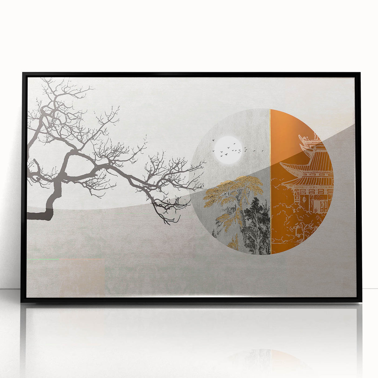 Abstract wall art canvas print showcasing vibrant colors and geometric shapes, perfect for modern home decor, rolled in a protective tube.