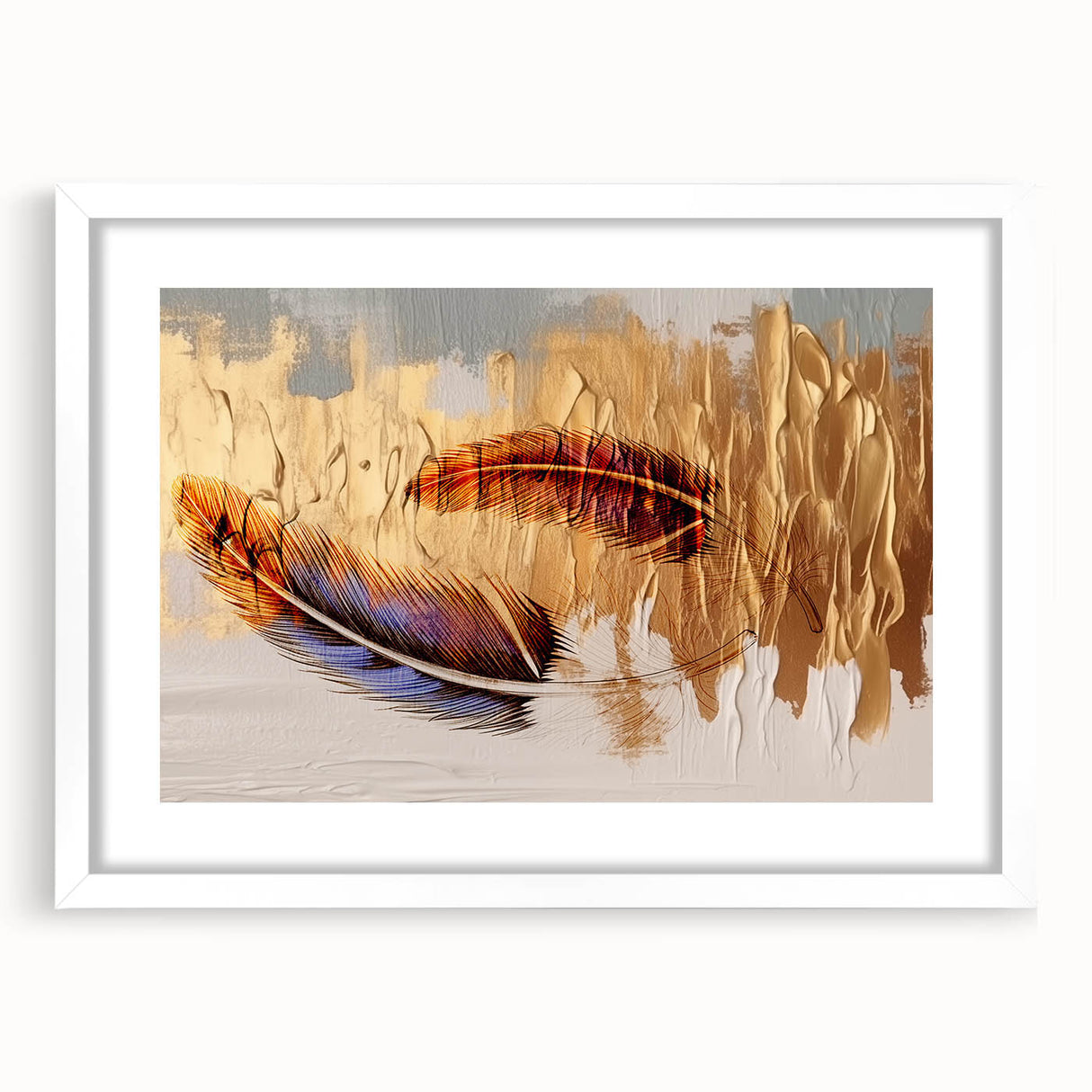 Vibrant abstract canvas artwork showcasing bold colors and geometric shapes, designed to enhance modern home decor, presented in a secure cardboard tube.