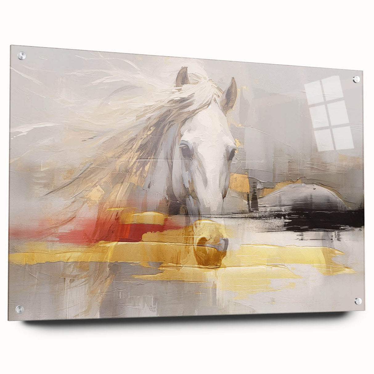 Abstract wall art canvas print showcasing vibrant, swirling colors of blue, orange, and yellow, ideal for modern home decor. Perfect for adding a contemporary touch to any living space.