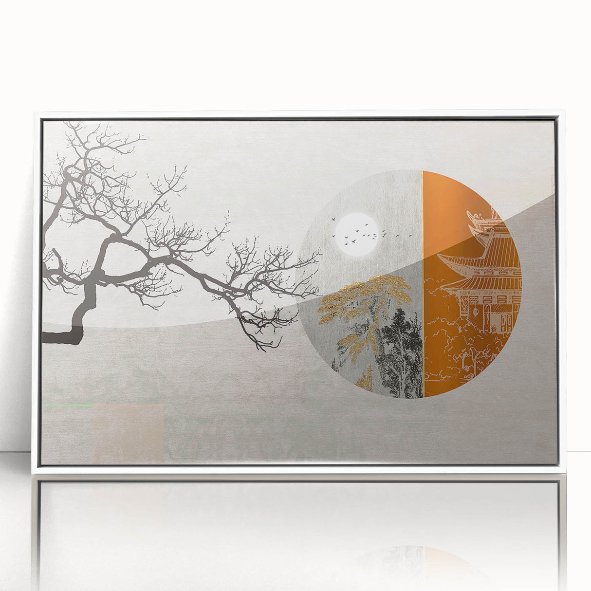 Colorful abstract canvas art print showcasing vibrant hues of blue, orange, and yellow, perfect for modern home decor. Ideal for living rooms or galleries.
