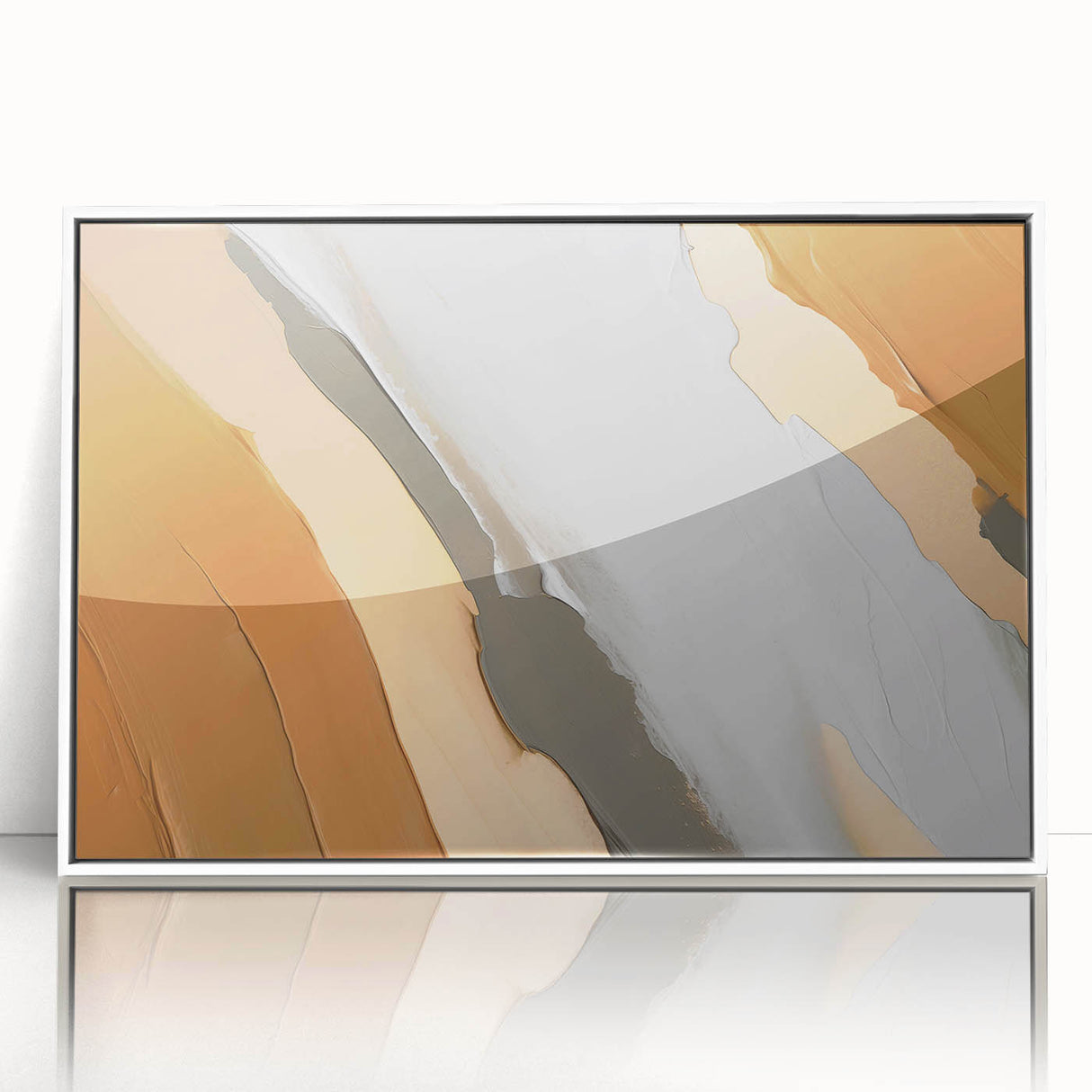 Abstract wall art canvas print showcasing vibrant blue and orange geometric shapes, designed to enhance modern home decor, rolled and ready for display.