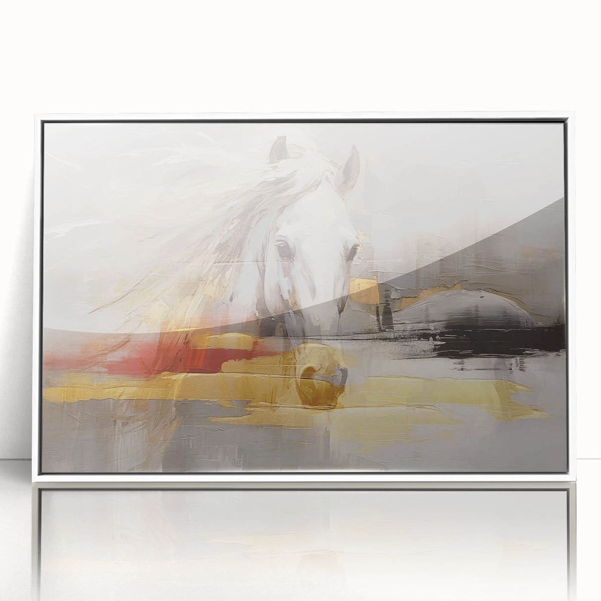 Abstract canvas artwork showcasing vibrant geometric patterns in shades of blue, orange, and yellow, rolled securely in a protective cardboard tube for shipping.