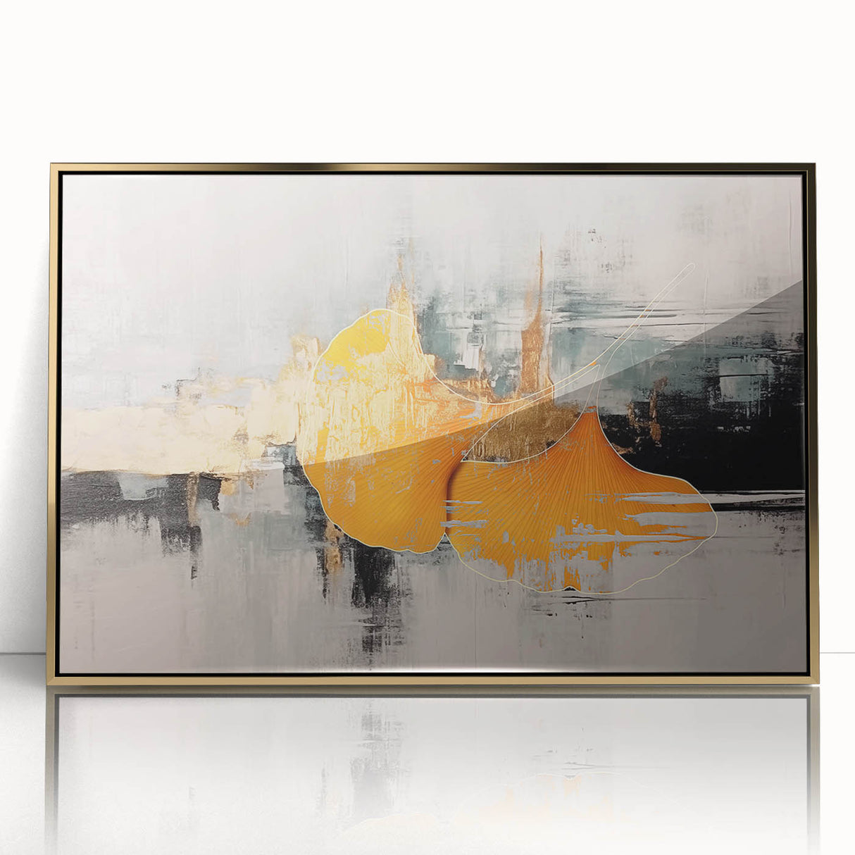 Abstract wall art canvas print showcasing vibrant colors and dynamic shapes, perfect for modern decor, rolled and ready for framing.