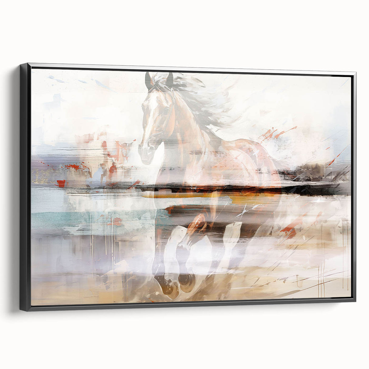 Vibrant abstract canvas art print showcasing bold colors and dynamic shapes, perfect for modern home decor, framed or unframed.
