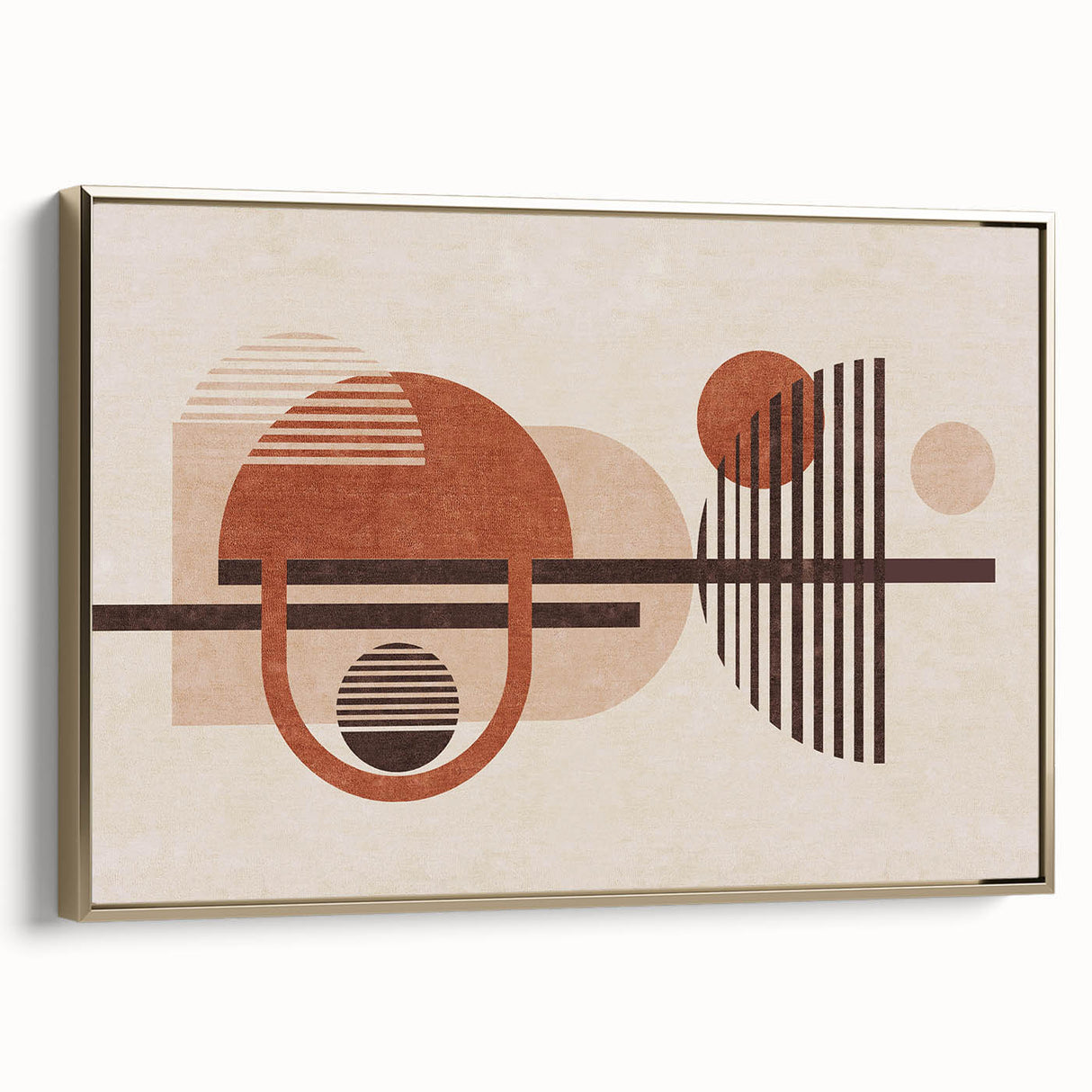 Abstract wall art canvas featuring vibrant colors and dynamic shapes, perfect for modern decor, delivered securely in a protective tube.