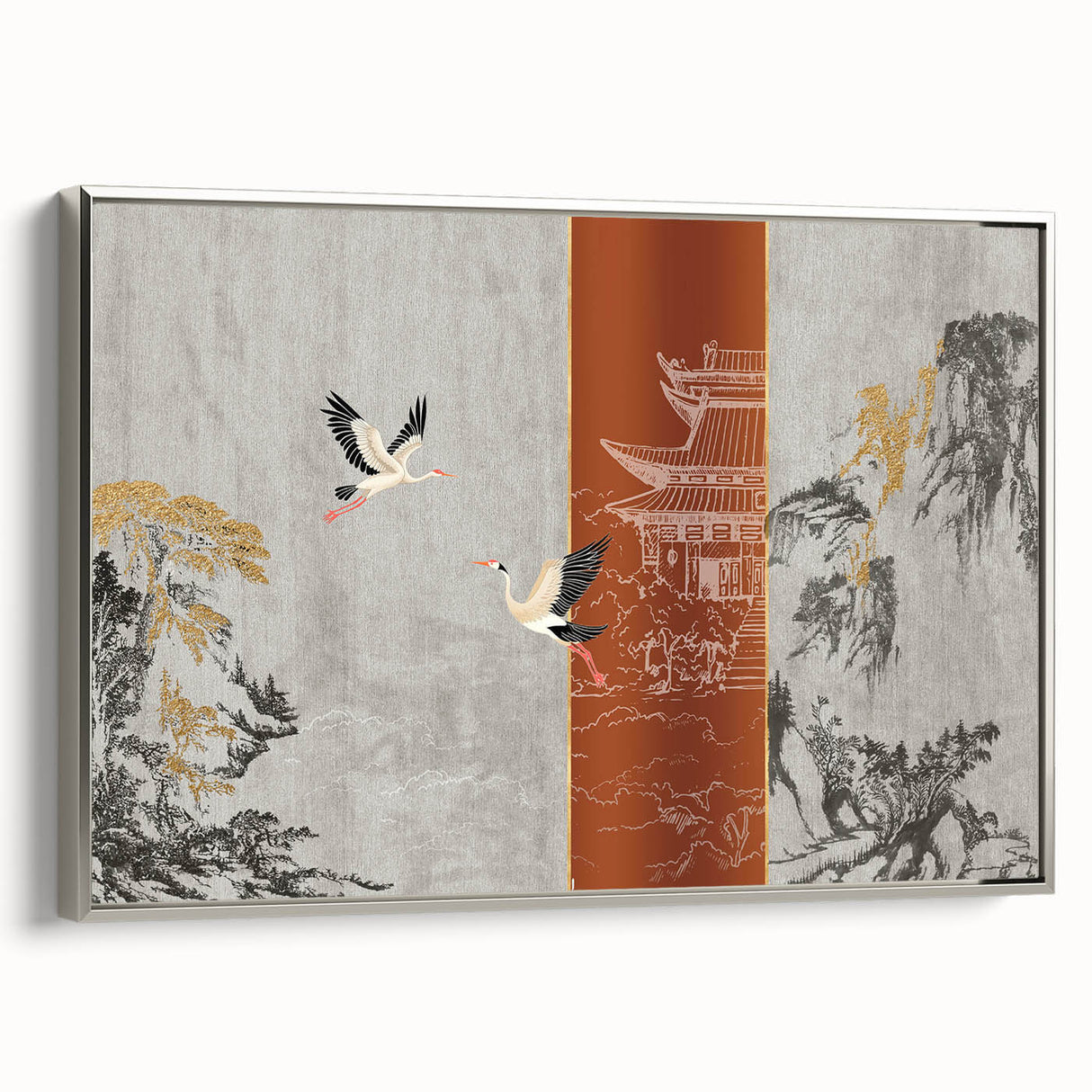 Vibrant abstract wall art canvas showcasing bold colors and dynamic shapes, perfect for modern decor, framed elegantly for display.