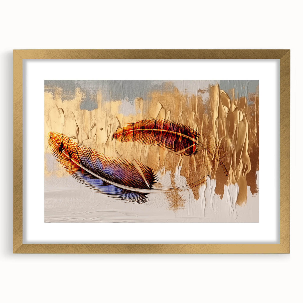 Abstract wall art canvas print showcasing vibrant geometric shapes and bold colors, designed to enhance modern interior decor; rolled and ready for display.