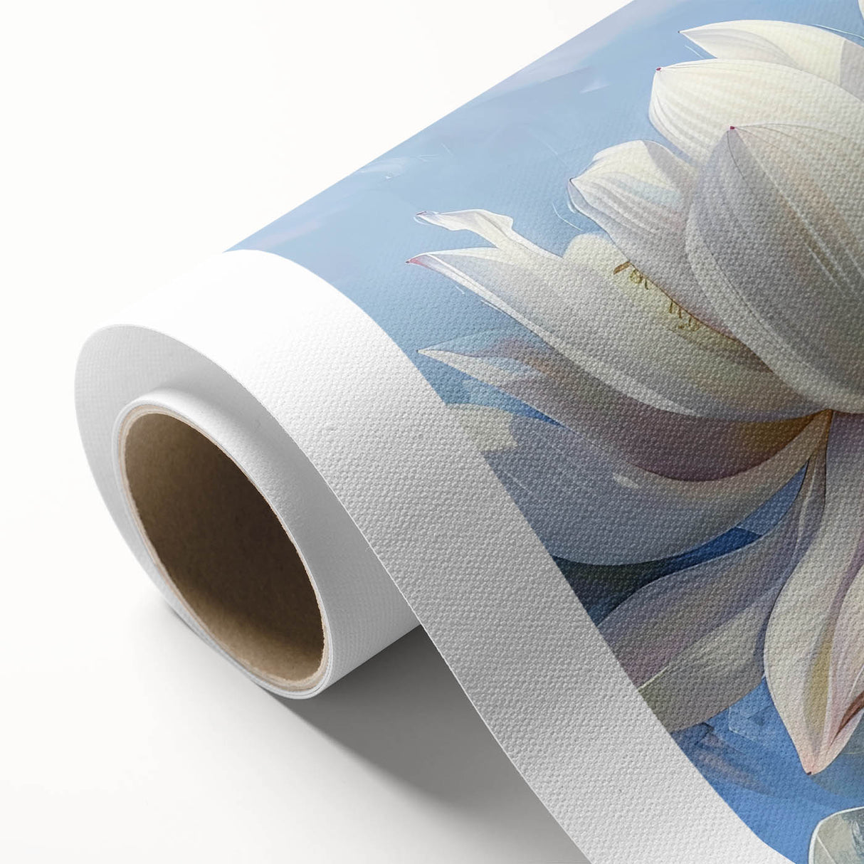 Vibrant close-up of a floral canvas print featuring intricate flowers in shades of pink and yellow, ideal for home decor and artistic displays.