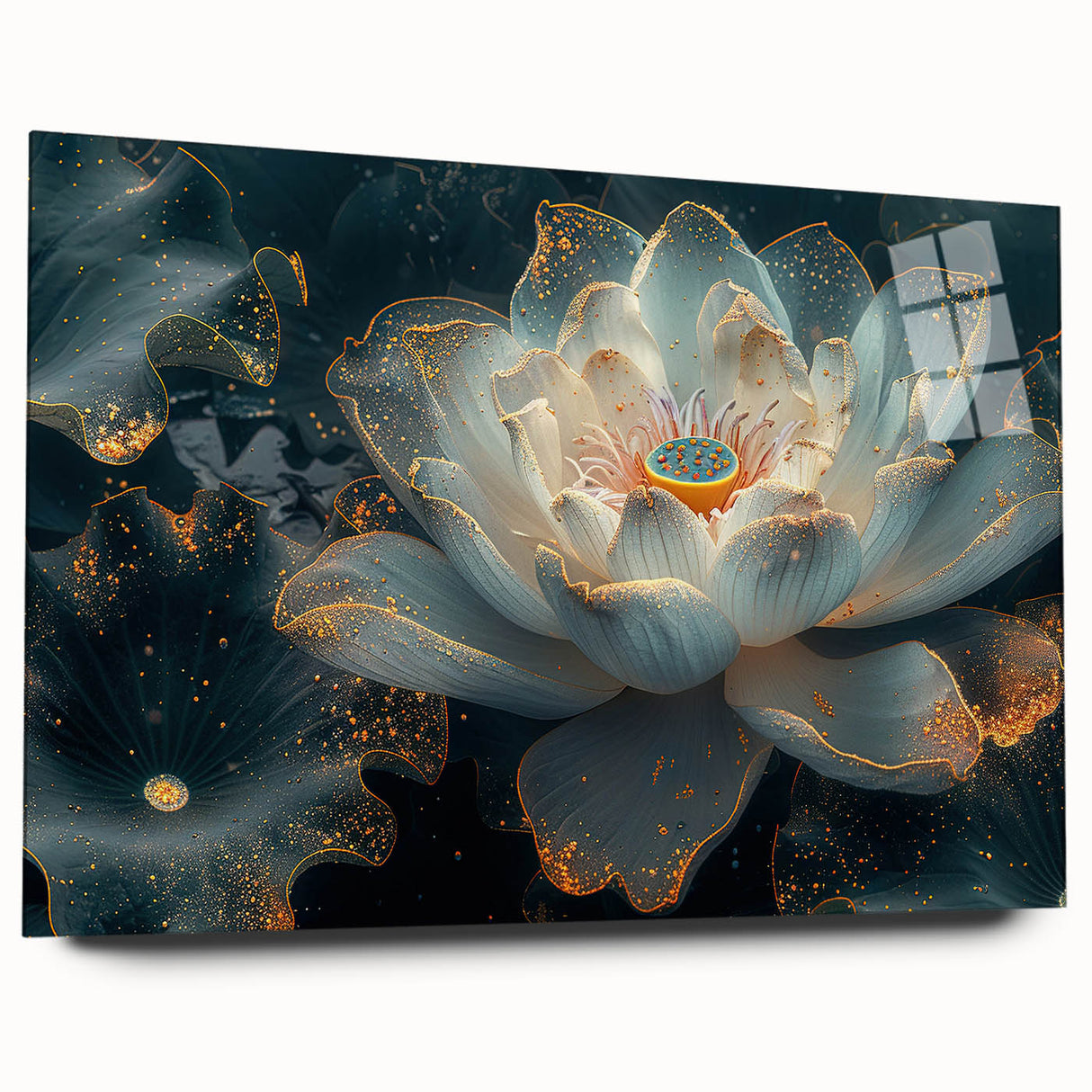 Vibrant close-up of a rolled canvas showcasing intricate flower artwork, featuring rich colors and detailed textures, securely packaged in a protective tube for art enthusiasts.