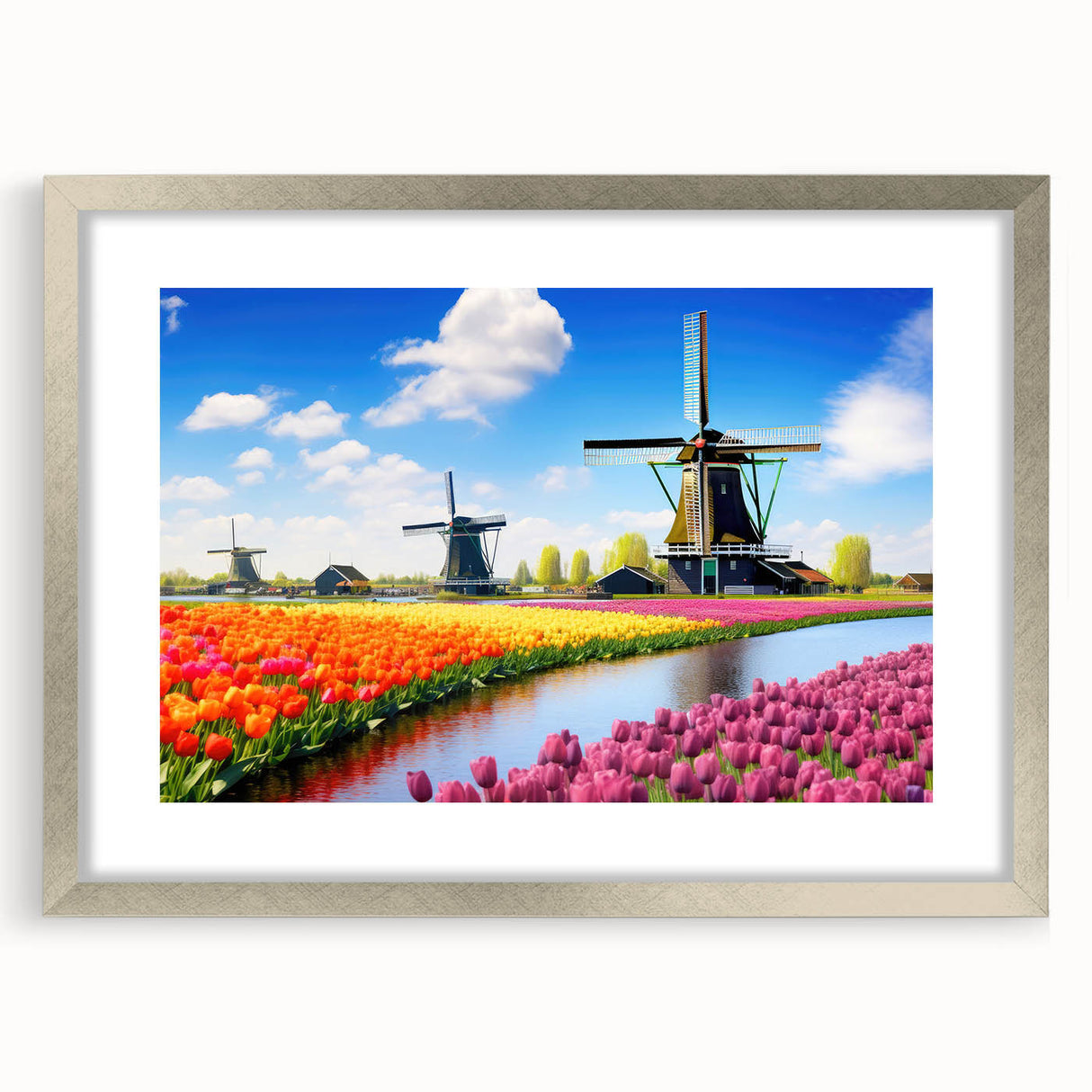 Vibrant floral canvas print showcasing a colorful arrangement of blooming flowers, ideal for home decor or art enthusiasts, rolled for easy display.