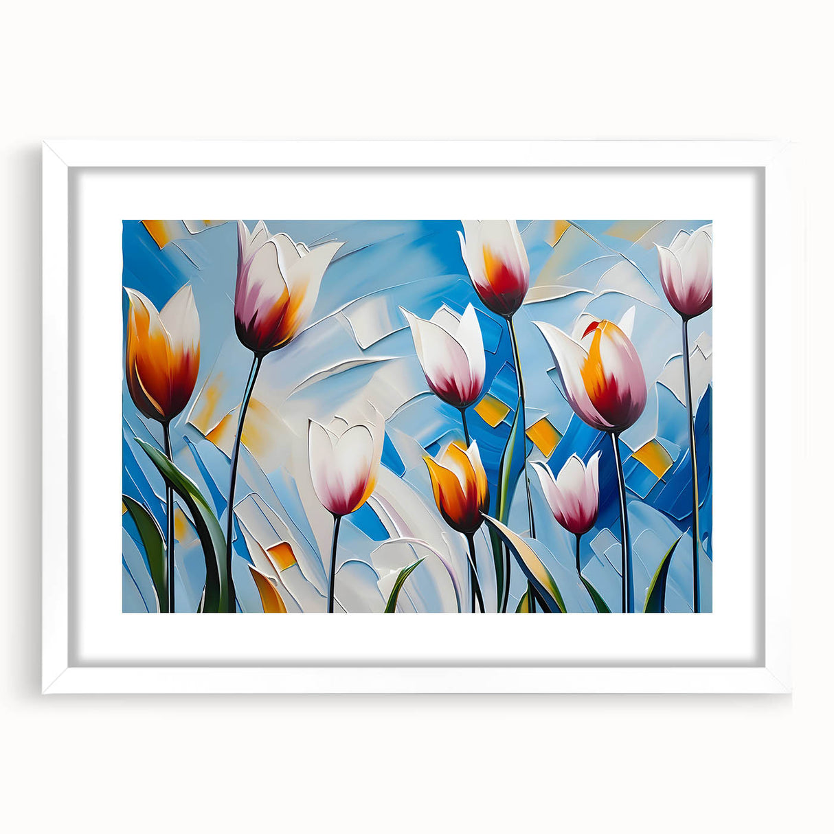 Vibrant floral canvas print showcasing a colorful array of blooming flowers with intricate details, perfect for enhancing home decor or art collections.