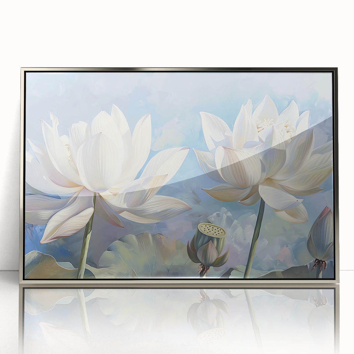 Vibrant floral wall art design printed on high-quality canvas, showcasing a colorful arrangement of flowers in shades of pink, yellow, and green, perfect for brightening up home decor.