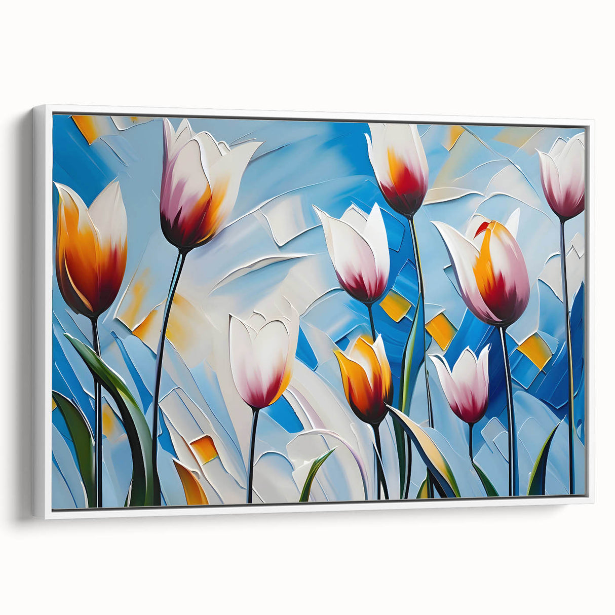 Vibrant floral wall art canvas print featuring a colorful bouquet of assorted flowers, showcasing intricate details and rich textures, perfect for home decor.