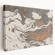 Abstract wall art design featuring vibrant strokes and lines in a modern color palette, displayed on stretched canvas with a side view.