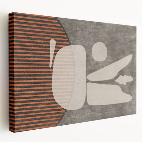 Abstract wall art print showcasing vibrant strokes and lines in a colorful design, displayed on a stretched canvas with a side view, perfect for modern decor.
