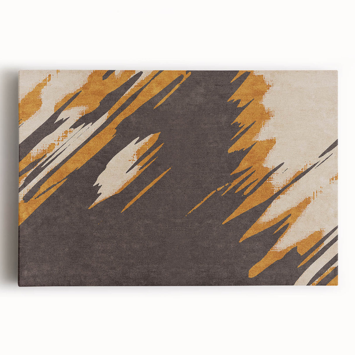 Abstract canvas wall art featuring vibrant strokes and lines in shades of blue, orange, and yellow, perfect for modern home decor.