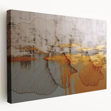 Stretched canvas wall art showcasing an abstract design of colorful strokes and lines, perfect for modern home decor or office spaces.