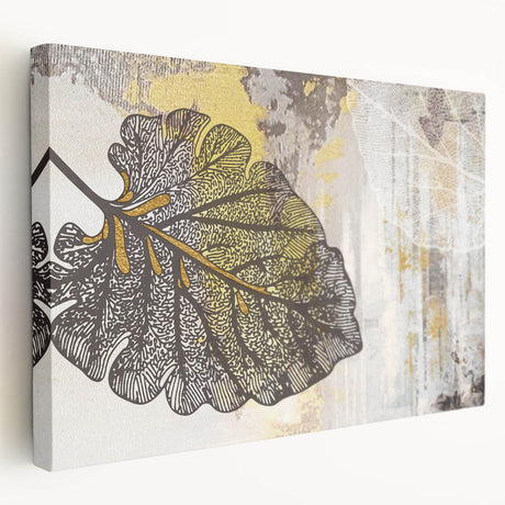 Abstract wall art featuring vibrant strokes and lines in shades of blue, orange, and yellow on a stretched canvas, showcasing a modern design ideal for contemporary decor.