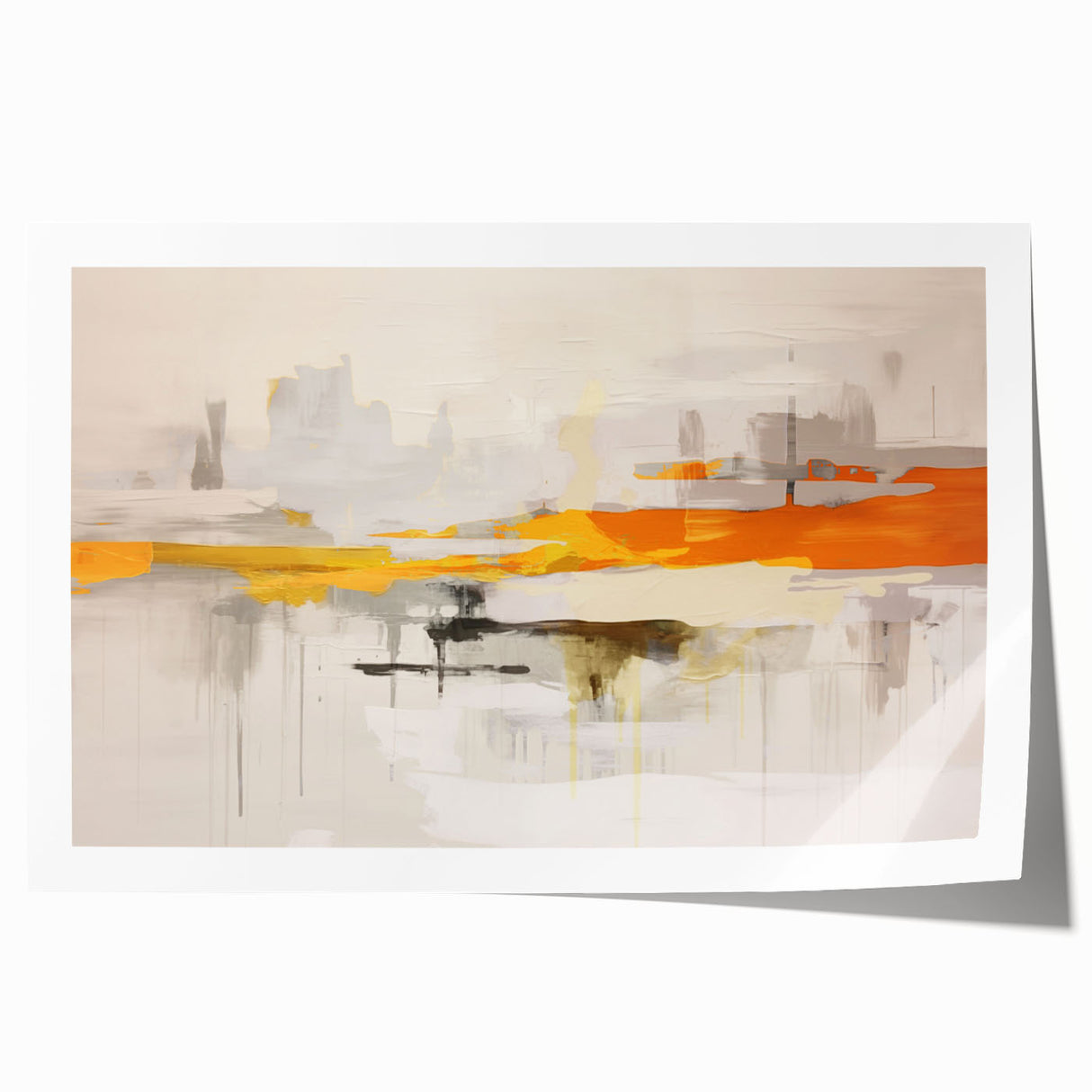Abstract wall art print showcasing vibrant strokes and lines in bold colors, perfect for modern decor in homes or offices.