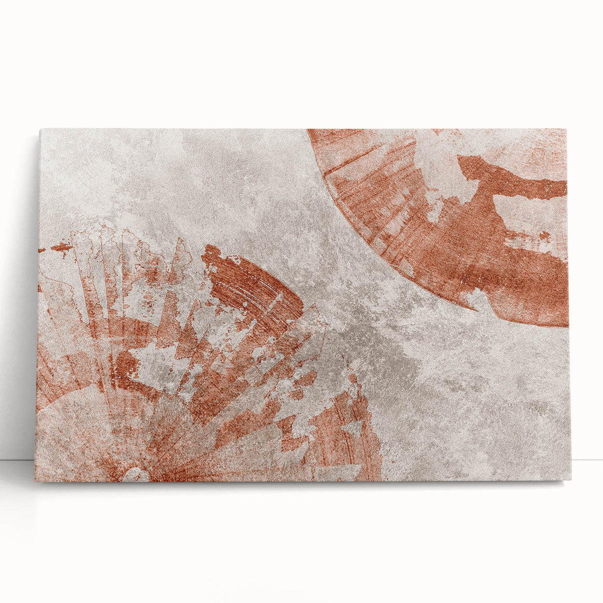 Abstract wall art design showcasing vibrant strokes and lines in bold colors, ideal for modern decor, presented as a stretched canvas piece.