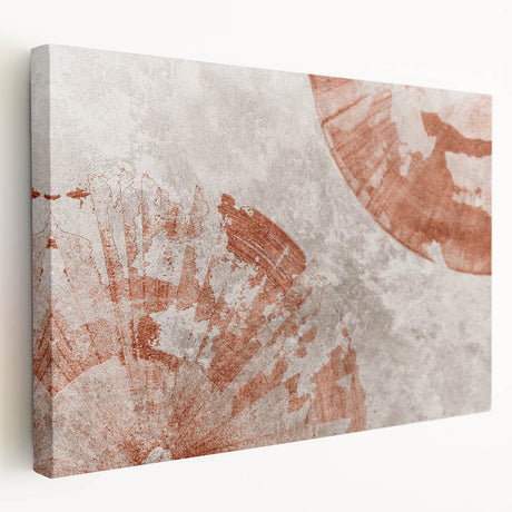 Abstract wall art design featuring vibrant strokes and lines in a modern color palette, displayed in a side view on stretched canvas.