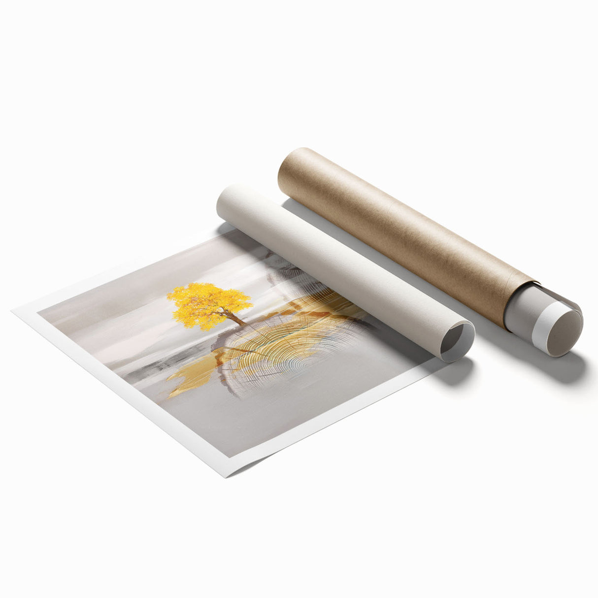 Abstract wall art print showcasing vibrant strokes and lines in bold colors, perfect for modern home decor, presented as a rolled canvas.