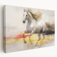 Abstract strokes and lines design on stretched canvas wall art, showcasing vibrant colors and unique patterns, ideal for modern home decor.
