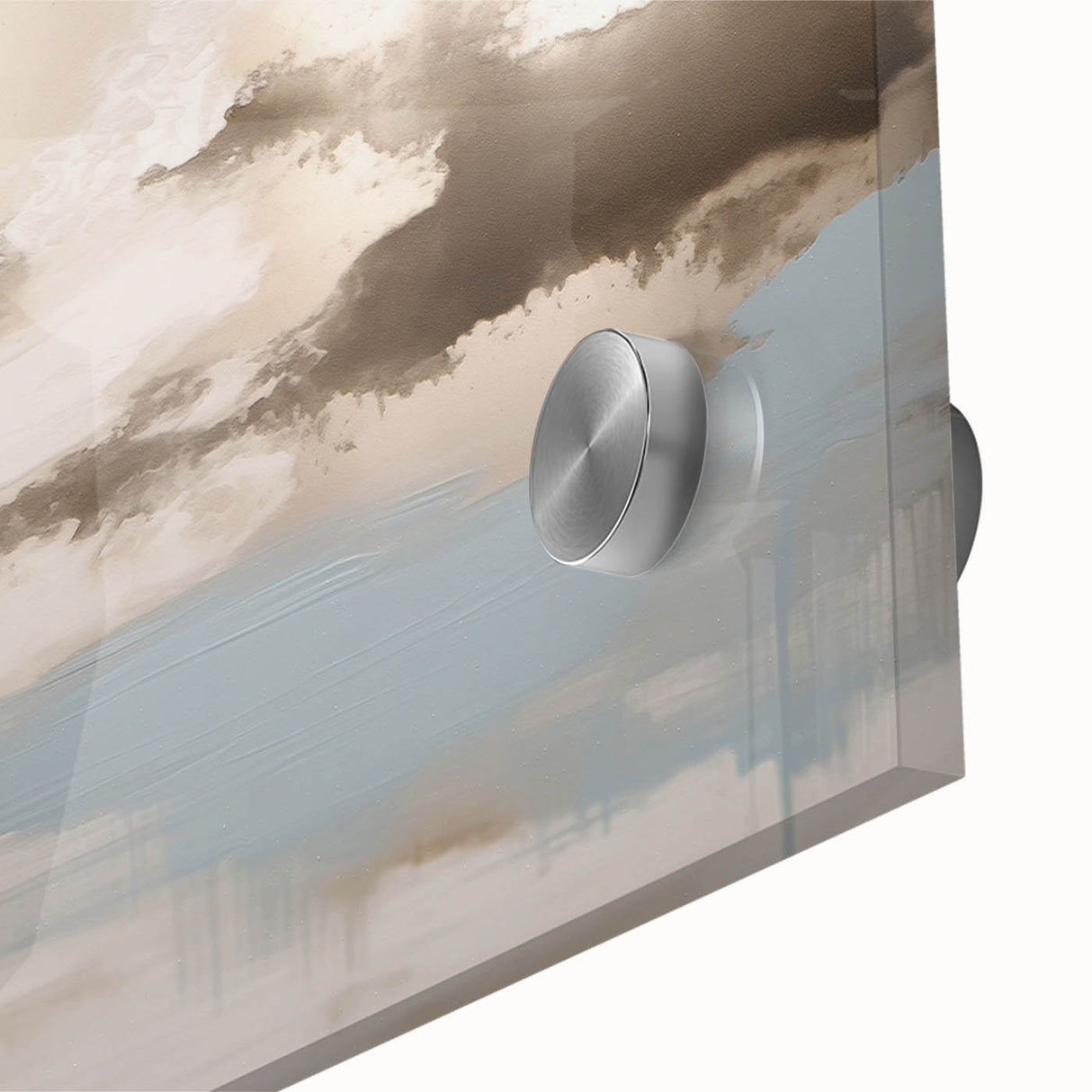 Abstract wall art featuring vibrant strokes and lines in a mix of blue, pink, and gold hues, presented in a close-up view showcasing intricate details and textures.