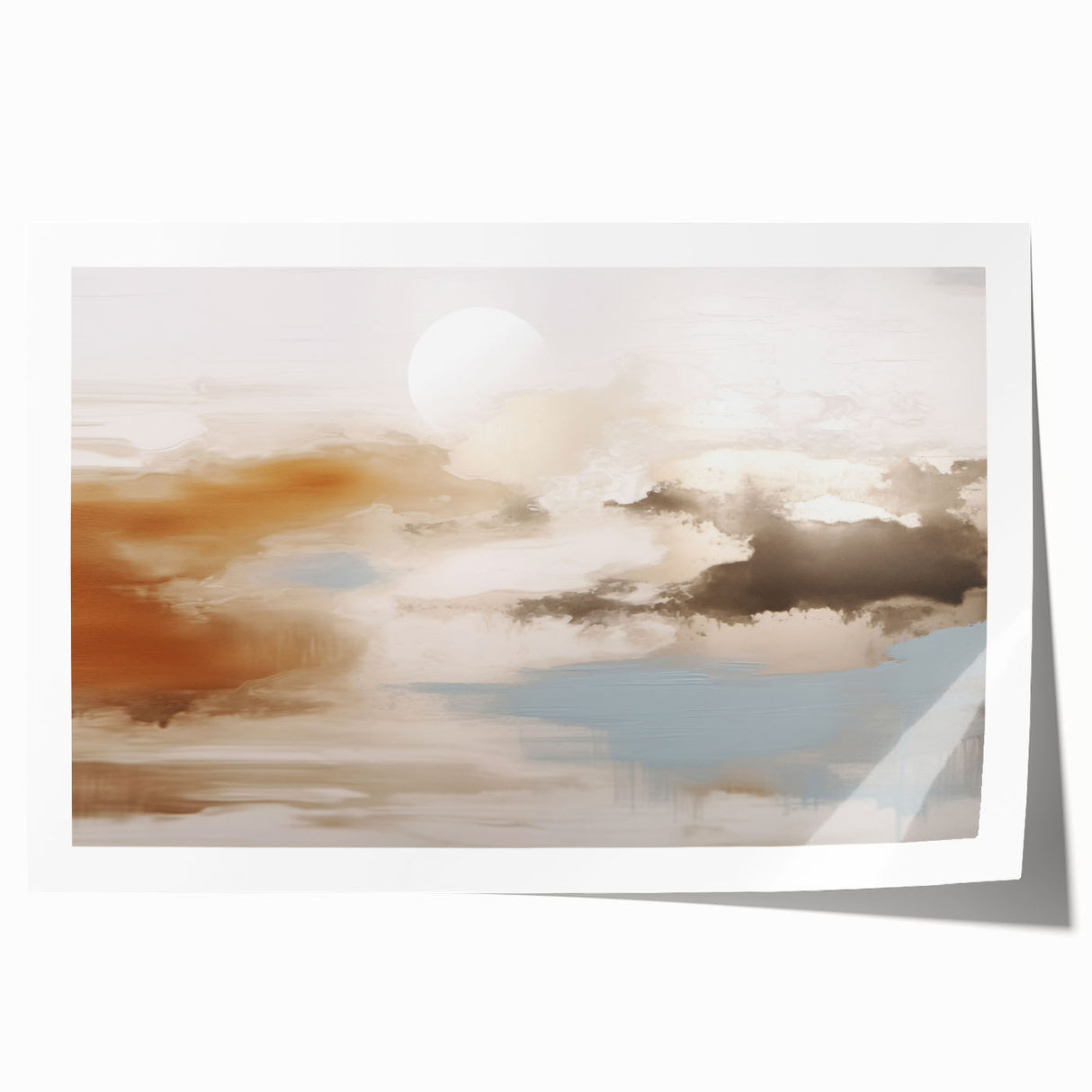 Abstract wall art print showcasing dynamic strokes and lines in vibrant colors, perfect for modern home decor. This rolled artwork adds a contemporary touch to any space.