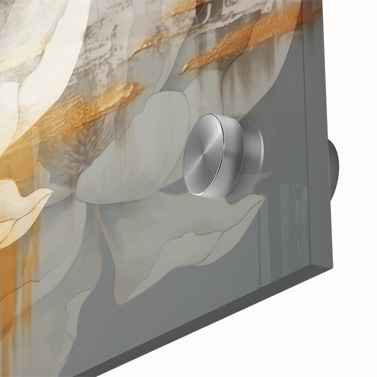 Close-up of an abstract wall art piece featuring vibrant strokes and lines in various colors, designed for modern decor, showcasing depth and texture in acrylic glass.
