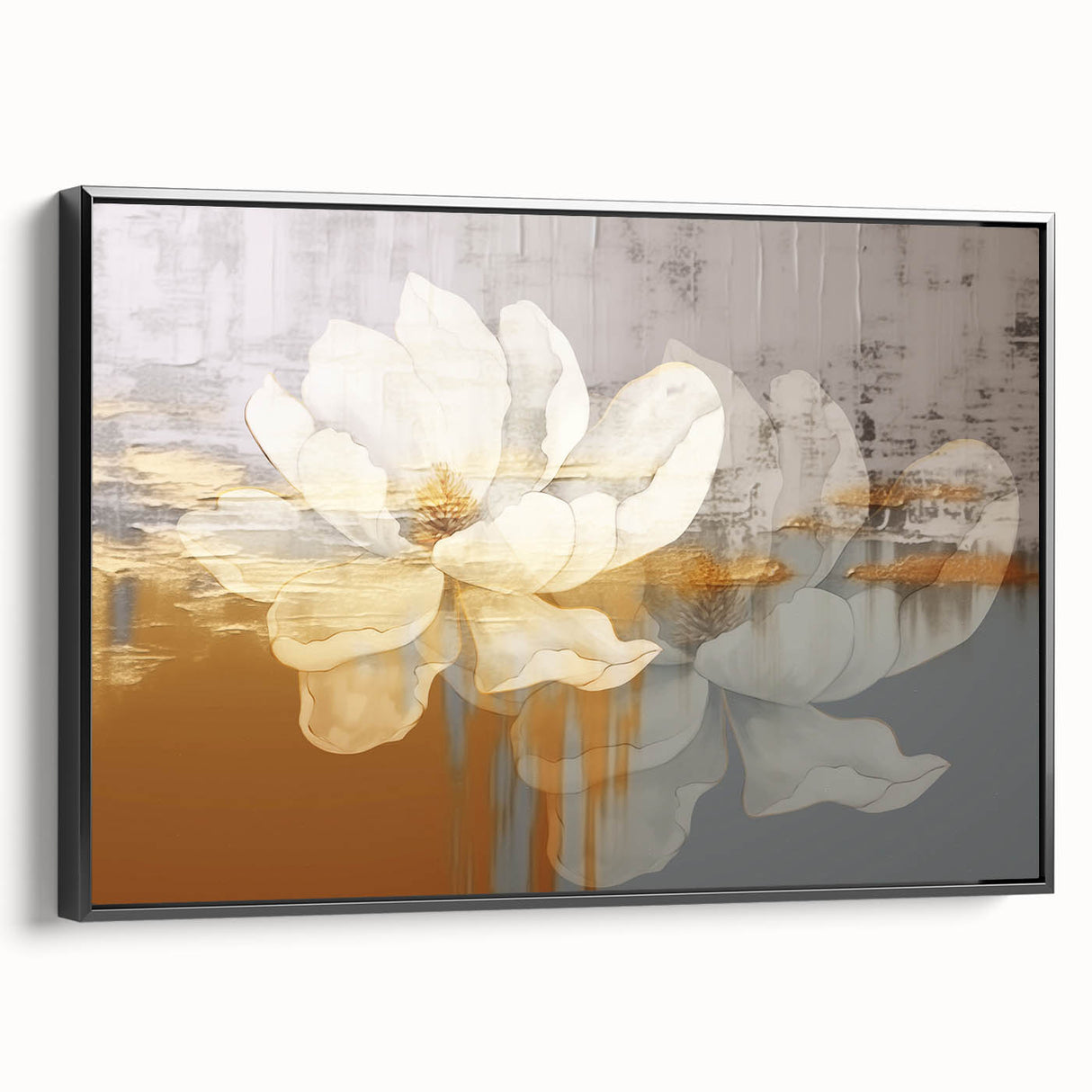Framed canvas wall art featuring an abstract design of colorful strokes and lines, showcasing a modern aesthetic with a black frame, ideal for contemporary decor.
