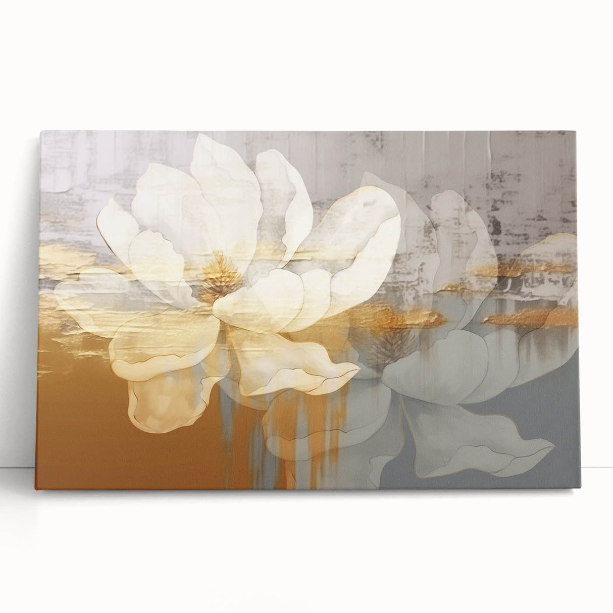 Abstract canvas wall art showcasing vibrant strokes and lines in shades of blue, orange, and yellow, perfect for modern home decor. This artwork adds a dynamic touch to any interior space.