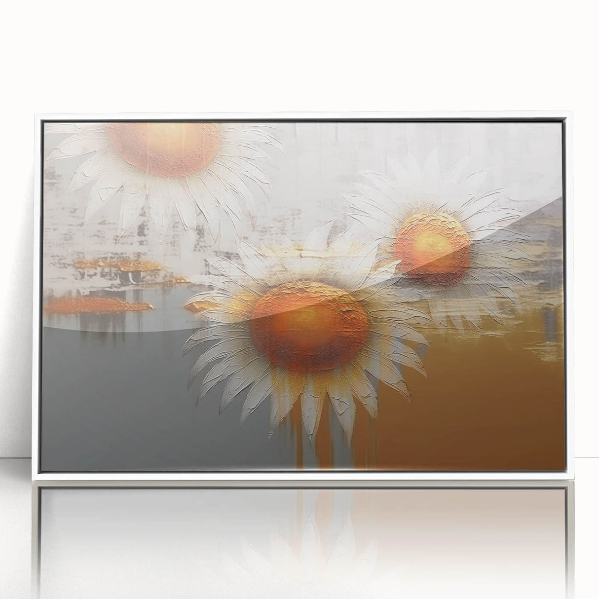 Framed acrylic wall art showcasing an abstract design of colorful strokes and lines, set against a white background, perfect for modern home decor.