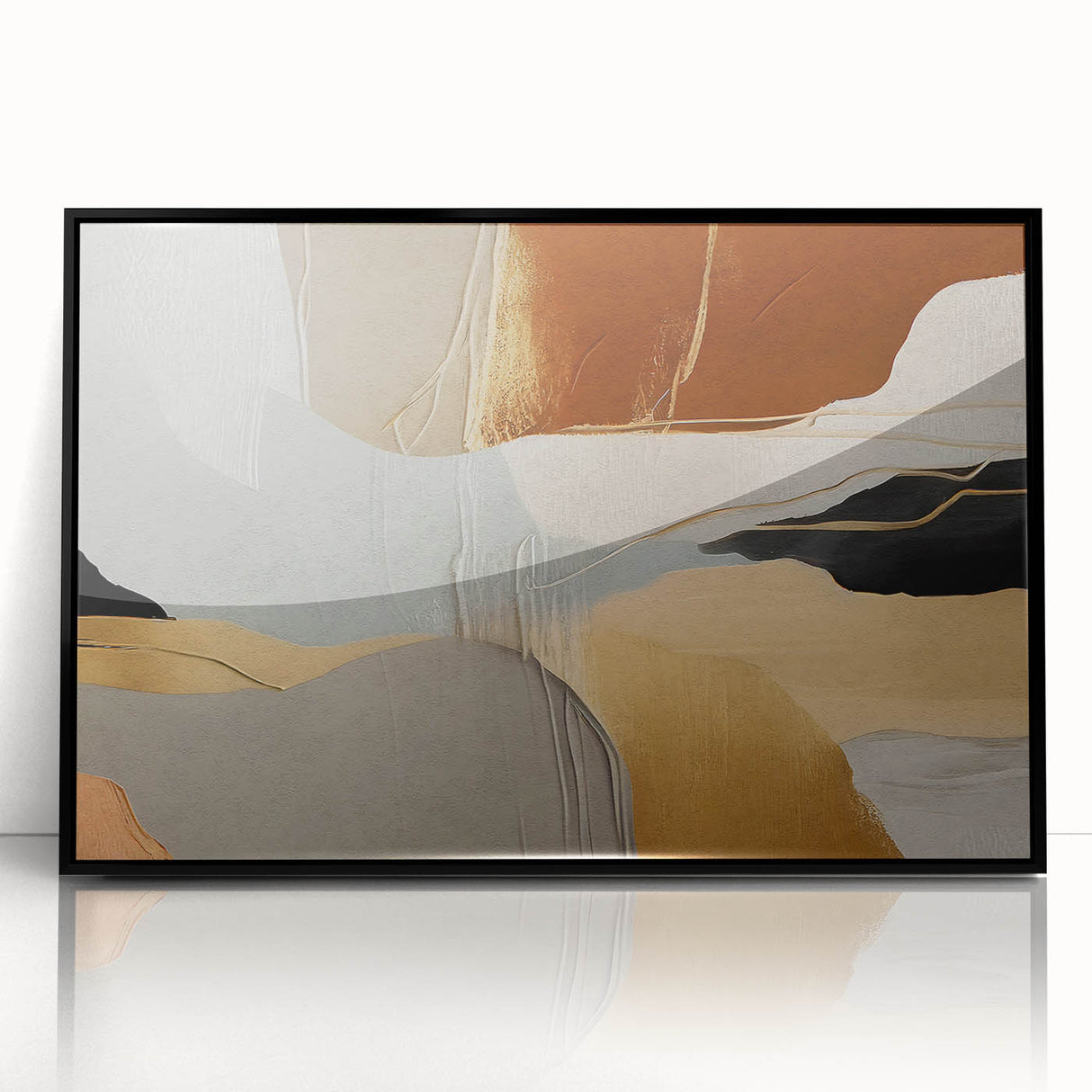 Framed abstract wall art featuring dynamic strokes and lines in black and white, showcasing modern design aesthetics perfect for contemporary home decor.