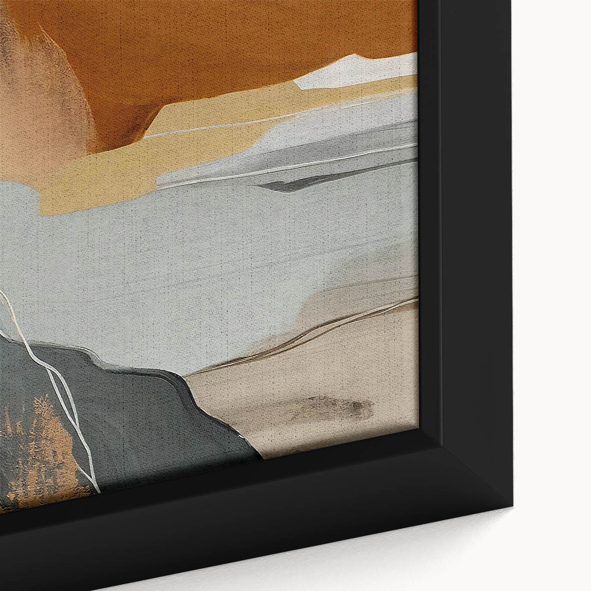 Close-up of a framed canvas wall art piece showcasing an abstract design with colorful strokes and lines, ideal for modern decor enthusiasts looking to enhance their living space. The vibrant hues create a dynamic visual appeal, perfect for home or office settings.