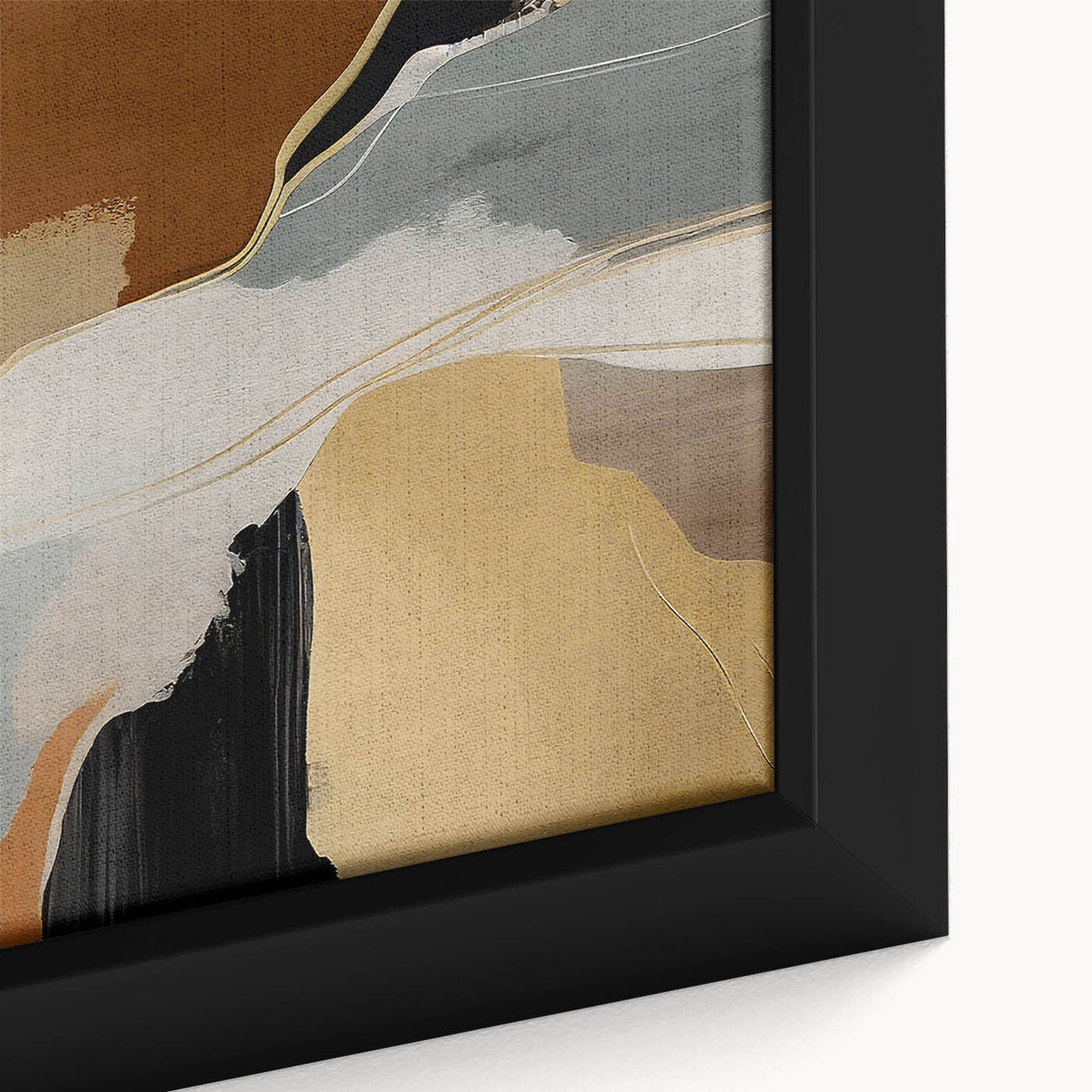 Framed canvas wall art showcasing an abstract design of colorful strokes and lines, featuring vibrant hues and intricate textures, ideal for modern decor.