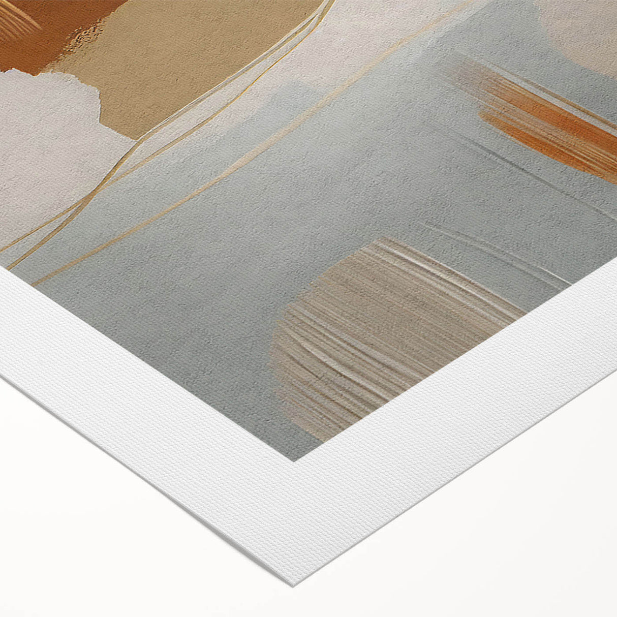 Abstract wall art showcasing vibrant strokes and lines in shades of blue, yellow, and orange, printed on rolled canvas, ideal for modern home decor. Perfect for adding a splash of color to any room.