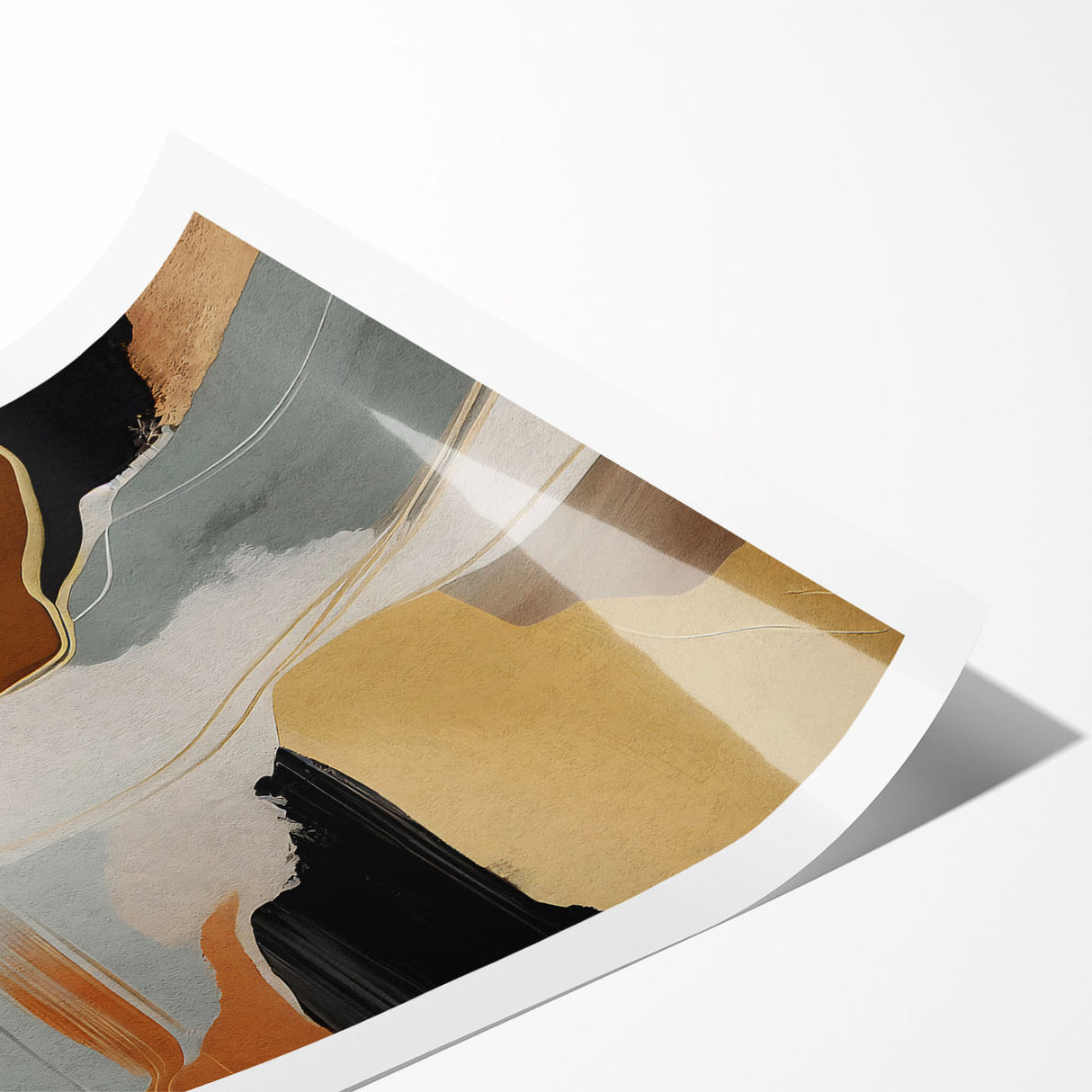 Abstract strokes and lines design wall art print showcasing vibrant colors and dynamic shapes, perfect for modern home decor. Ideal for art enthusiasts seeking unique, contemporary pieces to enhance their living spaces.