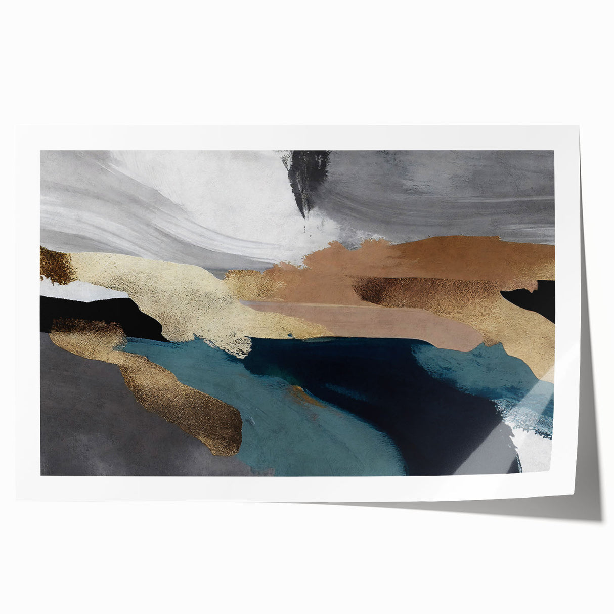 Abstract strokes and lines design in vibrant colors, featuring a contemporary wall art print ideal for modern decor. Perfect for adding a touch of artistic flair to any room.