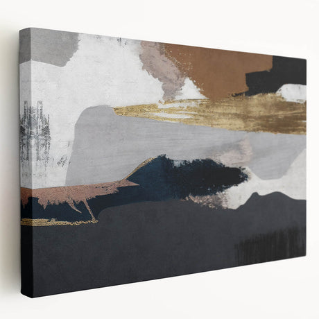 Abstract strokes and lines design in vibrant colors on stretched canvas, showcasing contemporary wall art that adds a modern touch to any interior space.