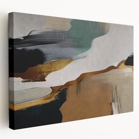 Abstract strokes and lines design on stretched canvas wall art, showcasing vibrant colors and modern aesthetics. Ideal for contemporary home decor, this artwork adds a touch of elegance and creativity to any space.