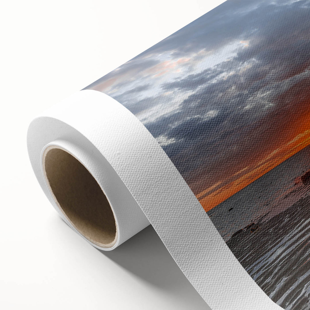 Rolled canvas featuring a serene Madagascar landscape in soft pastel shades, ideal for nursery wall art.