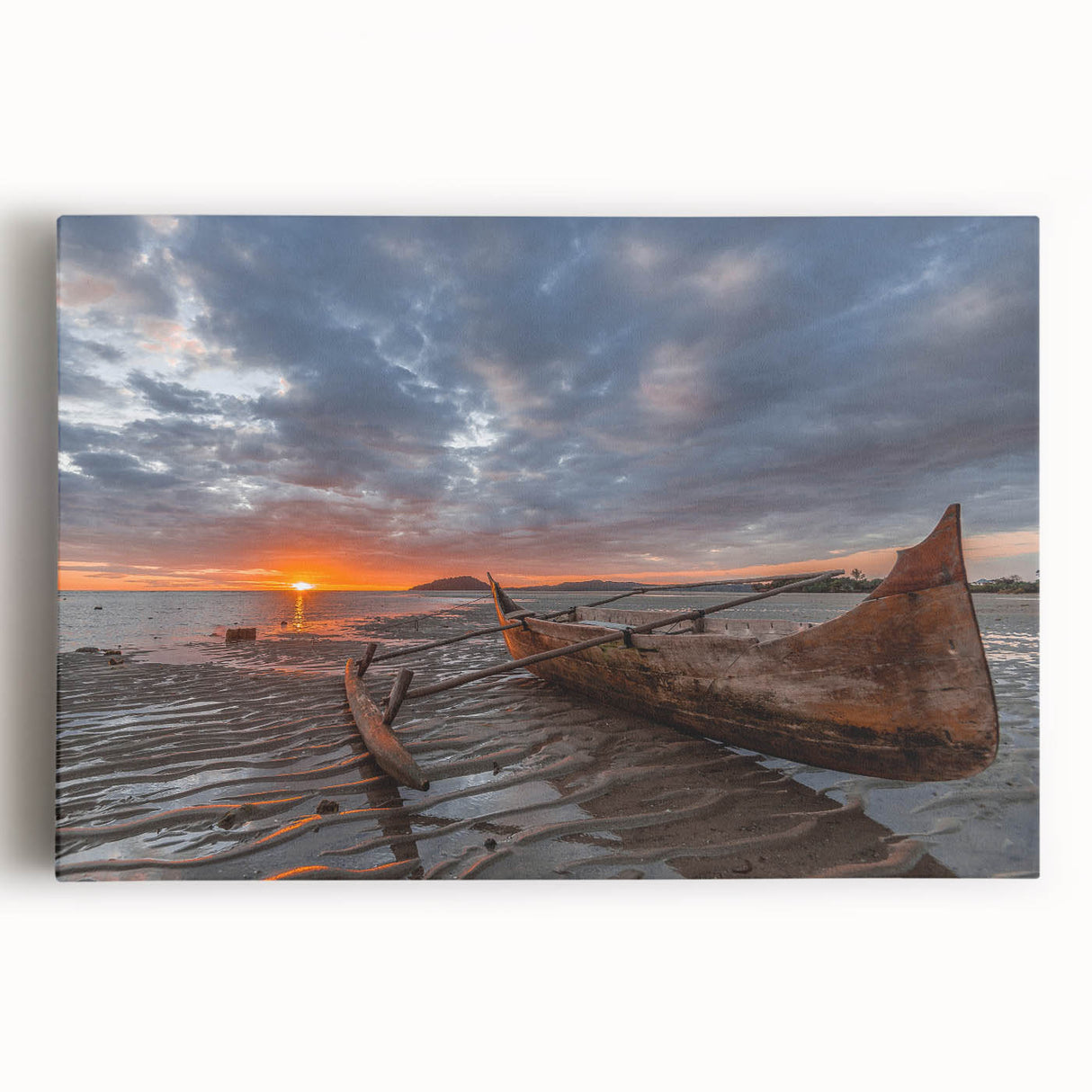 Black and white stretched canvas featuring a Madagascar landscape, ideal for kitchen wall art.