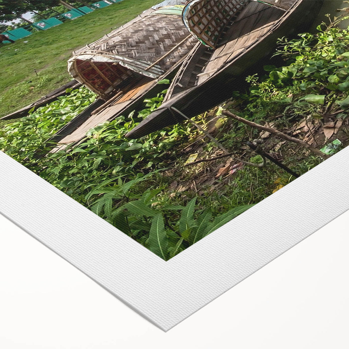 Art deco poster of a vibrant Bangladesh scenery on rolled canvas, suitable for dining room wall art.