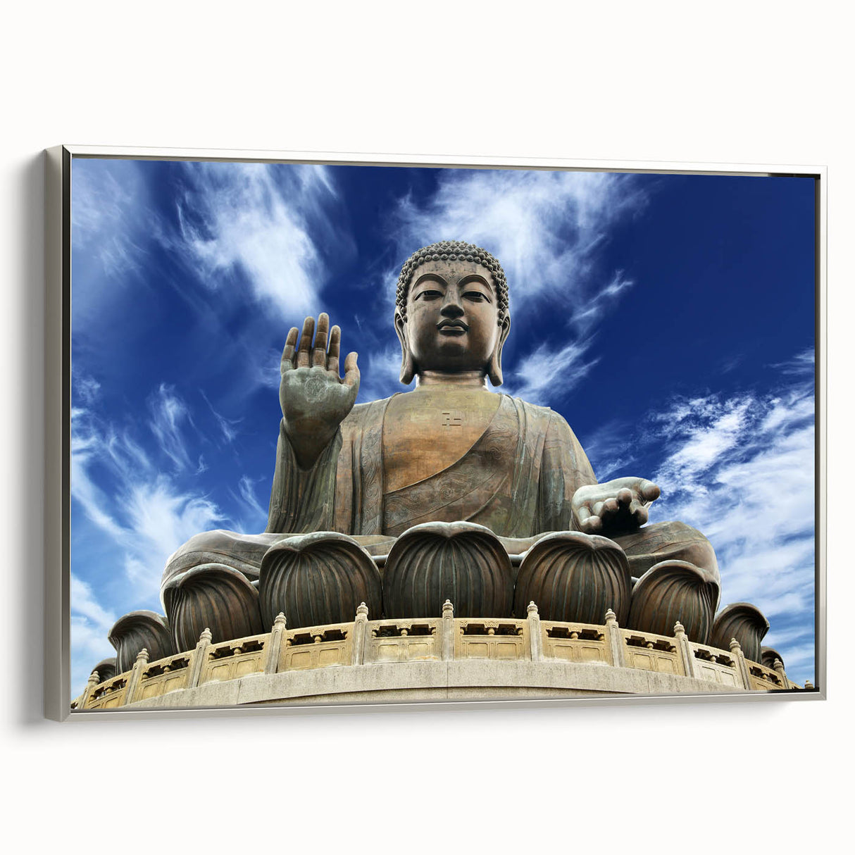 Framed canvas of a vintage Hong Kong landscape in colorful art style, ideal for living room decor.