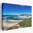 Scenic Queensland landscape on stretched canvas, featuring vibrant green and blue tones, suitable for kitchen wall art.