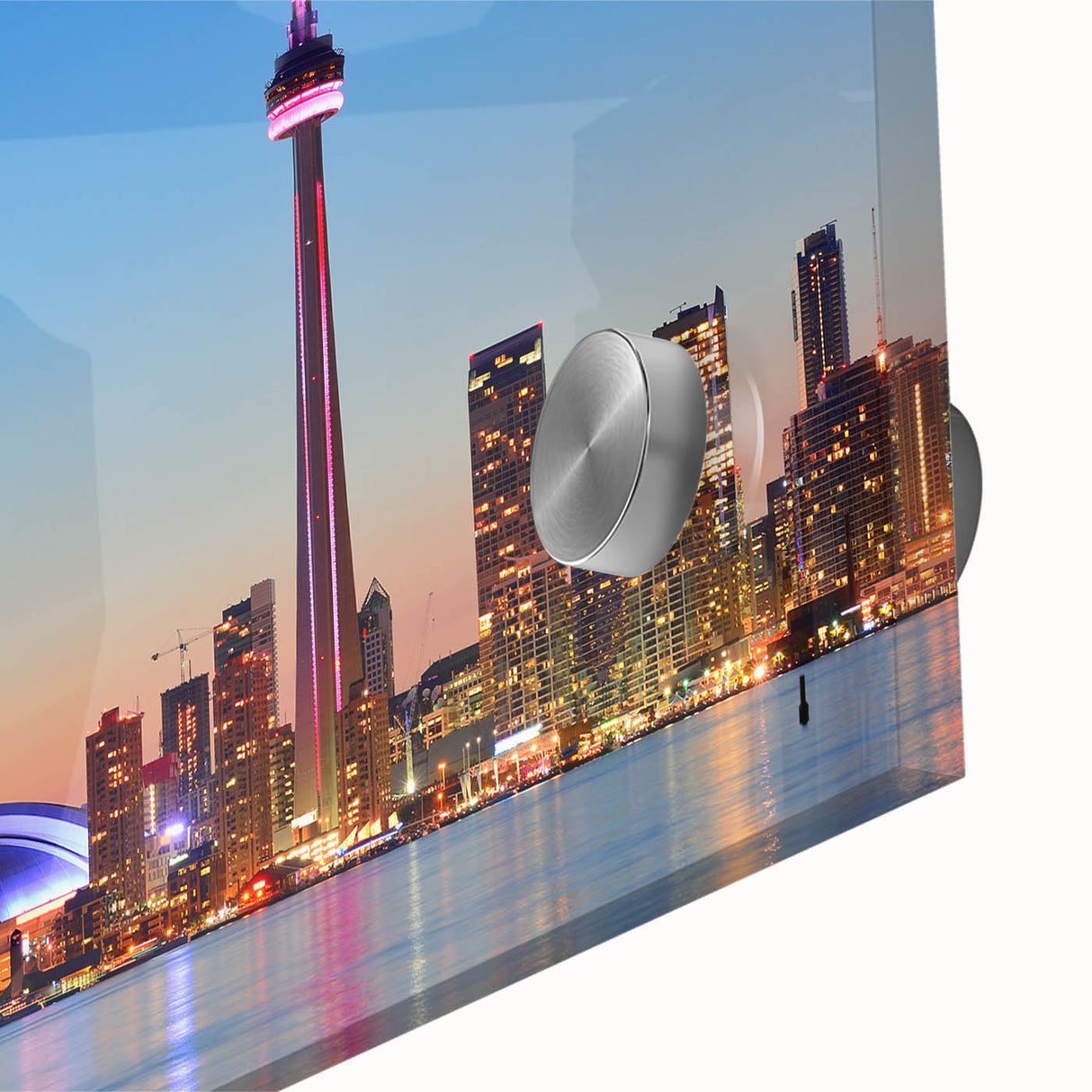 Large abstract wall art depicting Ontario scenery in muted earth tones on acrylic glass, ideal for dining room ambiance.