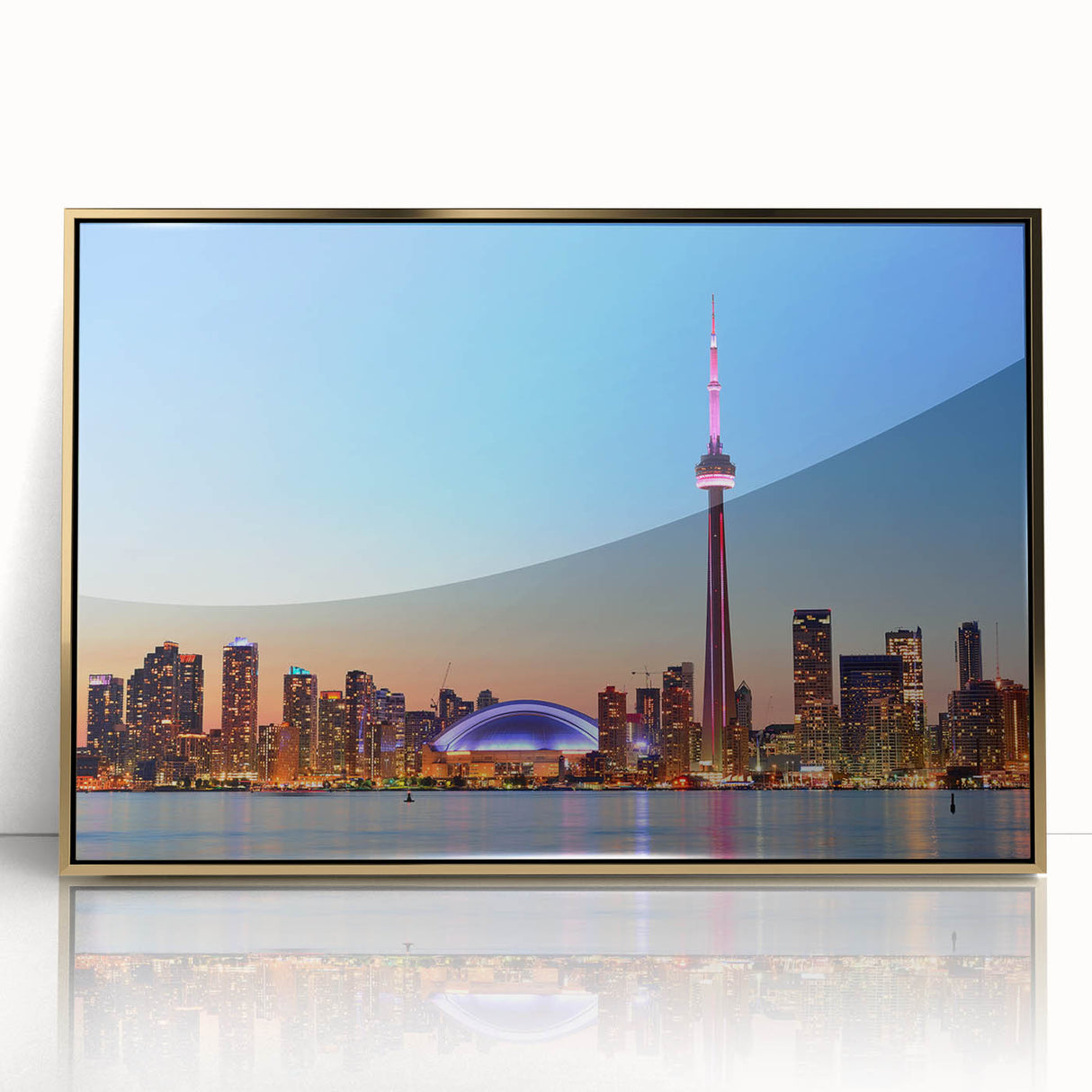 Framed acrylic print of a serene Ontario landscape in muted earth tones, ideal for modern art wall decor.