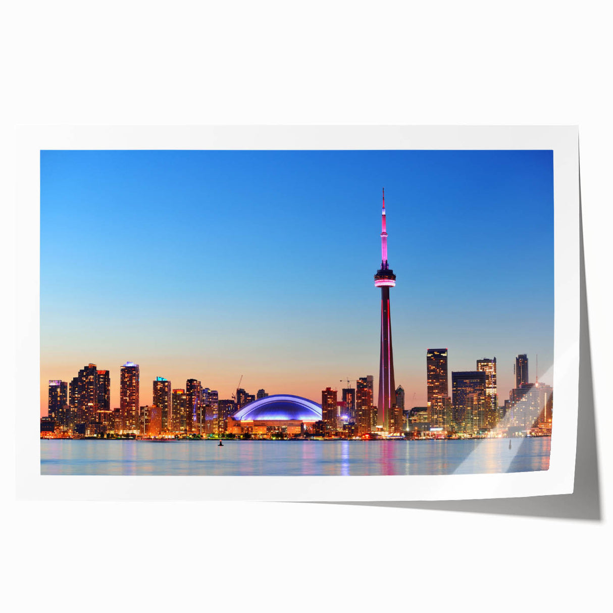 Extra large rolled print of Ontario, Canada scenery with vibrant floral elements, ideal for dining room wall art.